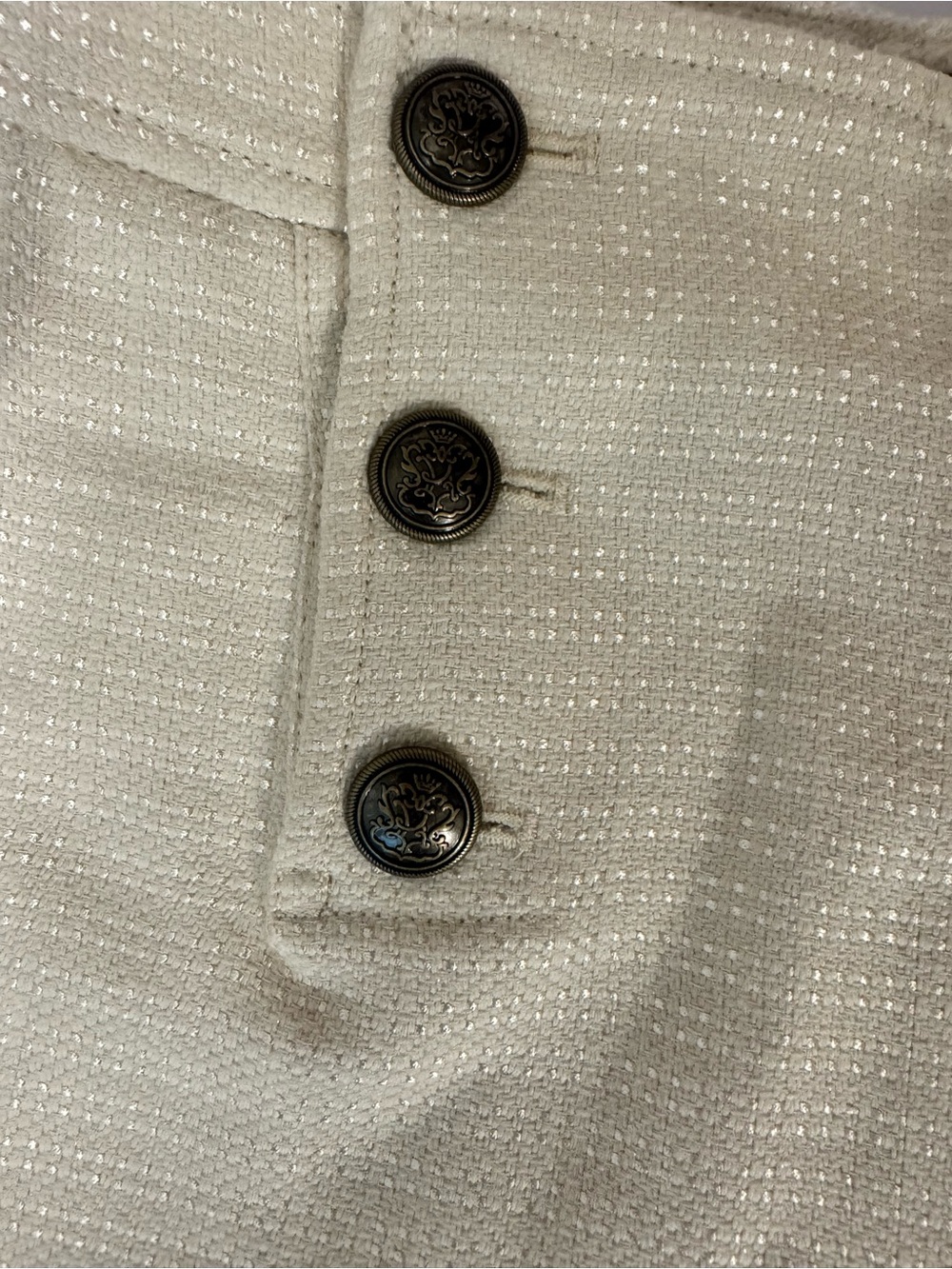 Vintage Banana Republic Cream Tweed Hi Rise Shorts Old Money Coastal Chic Size 2 - Picture 6 of 8